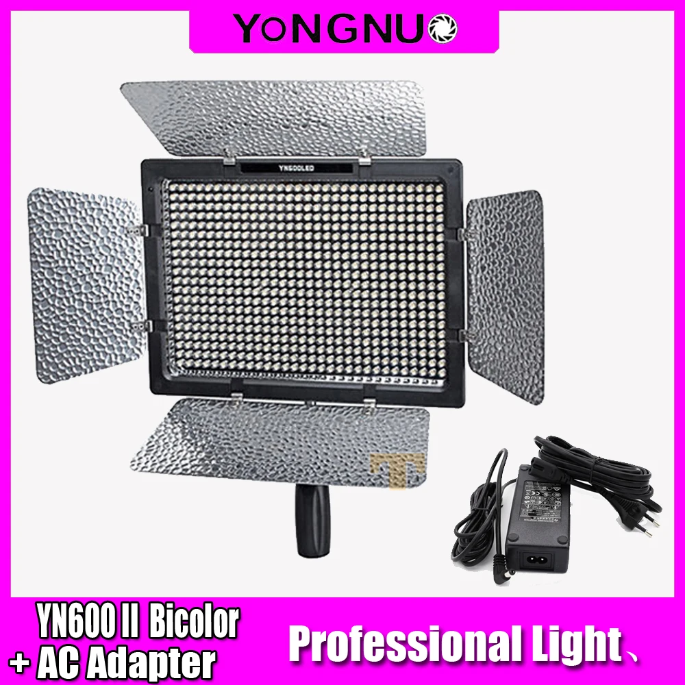  Yongnuo YN600 II YN600L II LED Video Light Single color or Bicolor Dimmable with AC Adapter Remote  - 32916514163