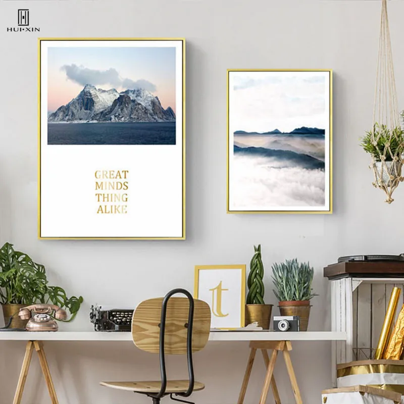 Modern Concise Style Decorative Of The Rolling Green Mountains Surrounded By The White Fog For Home Decor Paintings On Canvas Modern Concise Style Decorative Of The Rolling Green Mountains Surrounded By The White Fog For Home Decor Paintings On Canvas