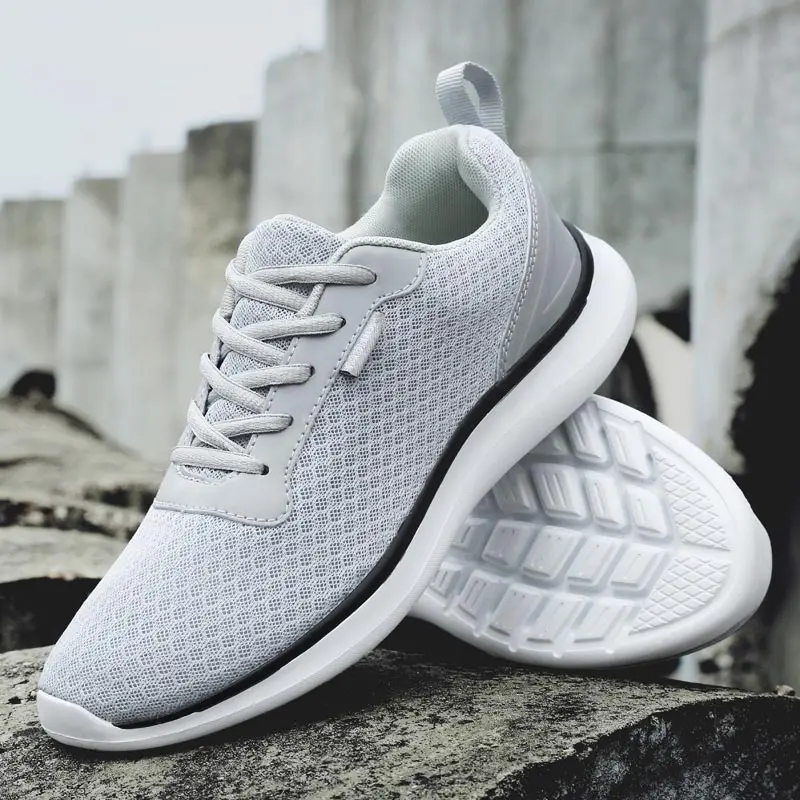 

Plus Size Breathable Sport Shoes Men Sneakers Male Running Shoes for Men Sports Shoes Athletic Gray Chaussure Homme Sport B-272