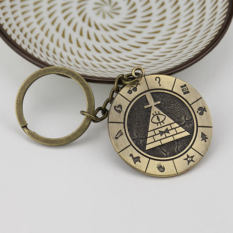 12 Style Anime Gravity Falls Bill Cipher Boss keychain TOY Gravity