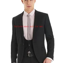 Индивидуальный заказ,, костюм с одной пуговицей, мужские свадебные костюмы, смокинги жениха для мужчин, жениха(куртка+ брюки+ жилет+ галстук
