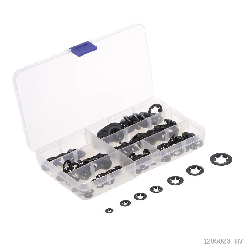 

280Pcs Locking Washers Set Internal Tooth Starlock Push On Speed Clips Fasten Gasket Kits