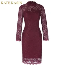 

Wine Red Women Casual Autumn Evening Dresses 2017 Sexy See Through Lace Evening Gowns Long Sleeve Mother of the Bride Dresses