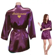 Халат подружки невесты Сердце Золотое блестящее с принтом из искусственного шелка кимоно халаты свадебный подарок невесты команда девичник любовь