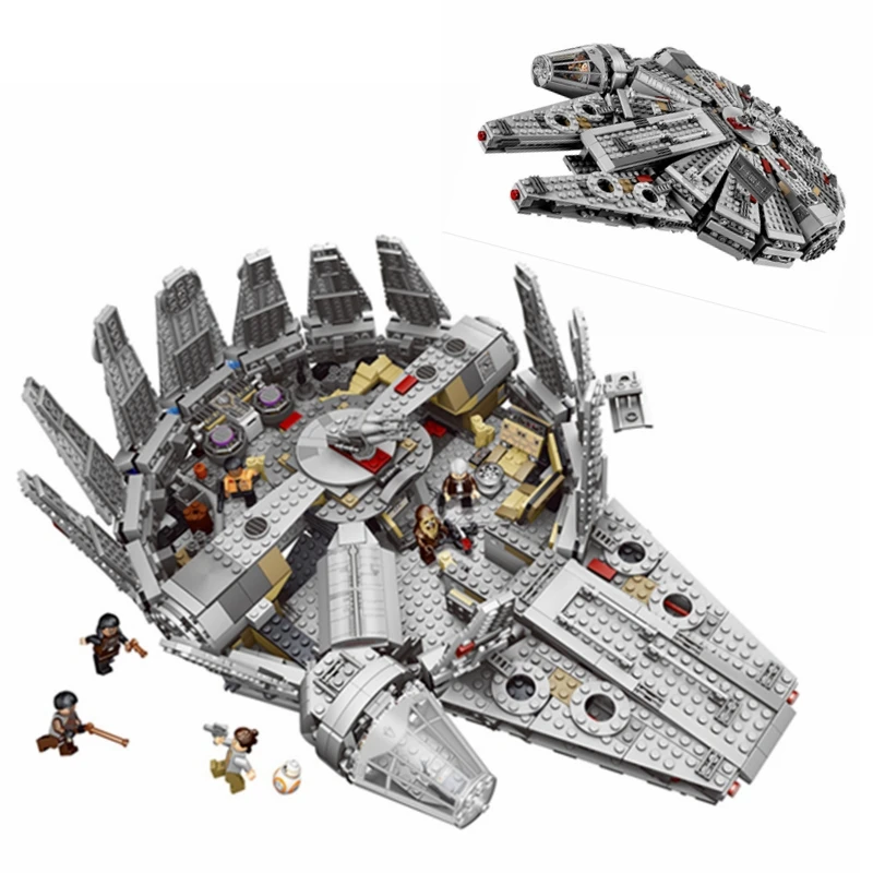 

1381pcs Millennium Falcon Model Star wars Space Ship Building Blocks Bricks Toys for Children Compatible with Legoe 10467 05007