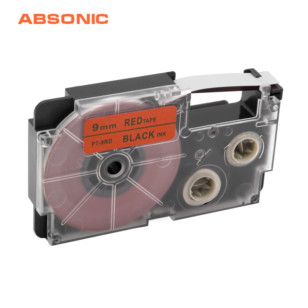 

Absonic For Casio 9mm XR-9RD Black on Red Tape Cartridge Compatible for Casio KL-60 KL-100 KL-120 KL-750 KL-7200 KL-820 Printer