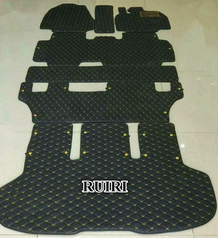 

Custom full set car floor mats + trunk mat for Right Hand Drive Honda STEP WGN 7 8 seats 2015-2009 durable carpets for Stepwgn