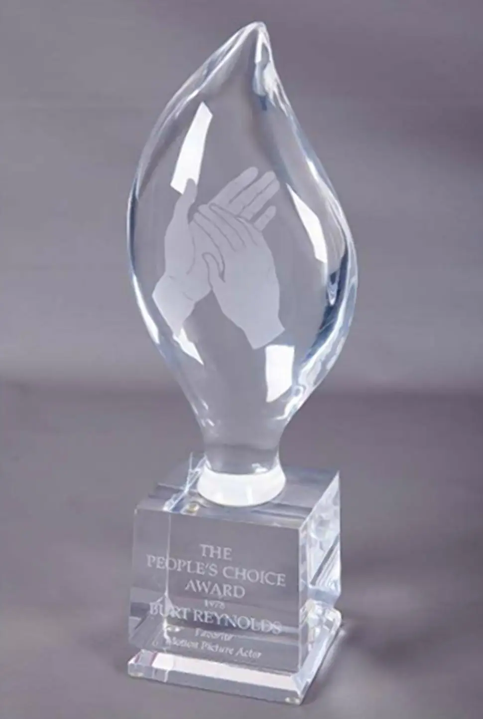 PeoplesChoiceAwardsTrophyCrystalWaterDropNaturalCrystal