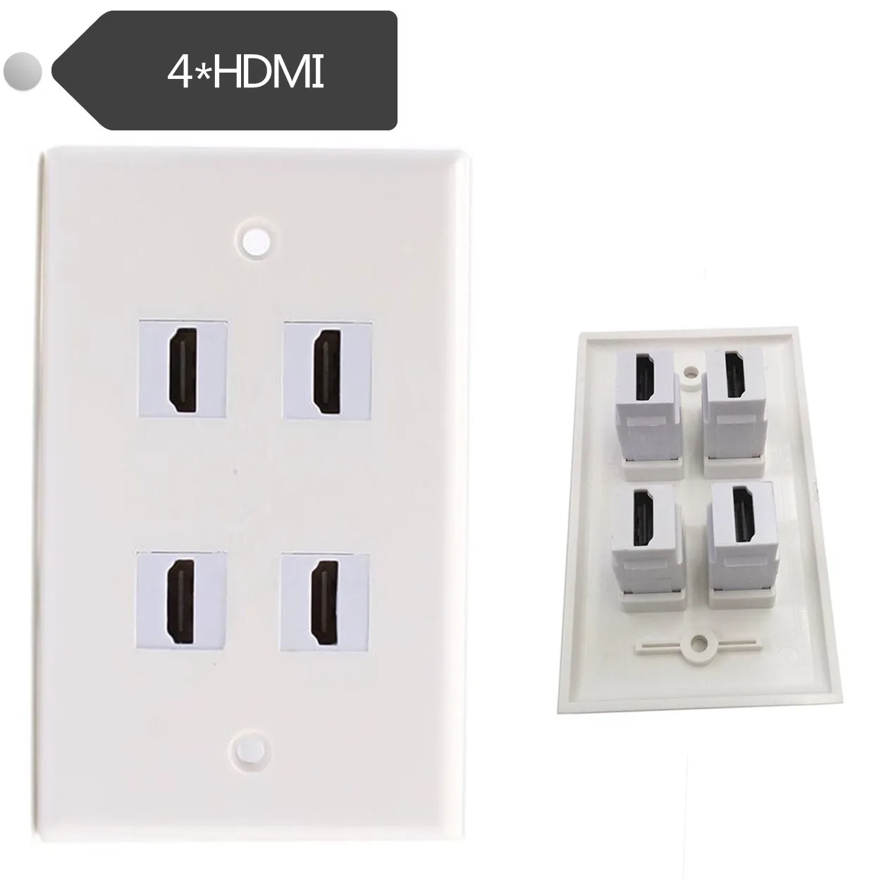 4 порта HDMI Keystone Лицевая панель белый|keystone hdmi|hdmi f/f |