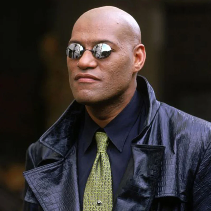 Matrix Morpheus Style vintage Round Rimless Sunglasses Men Brand Sun glasses new