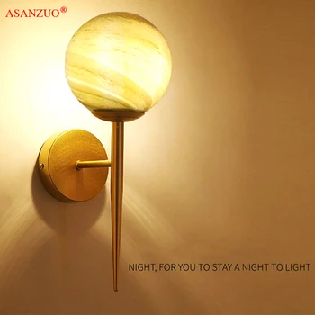 

Modern minimalist round glass wall lamp creative art living room dining room bedroom clothing store hotel aisle wall lamp
