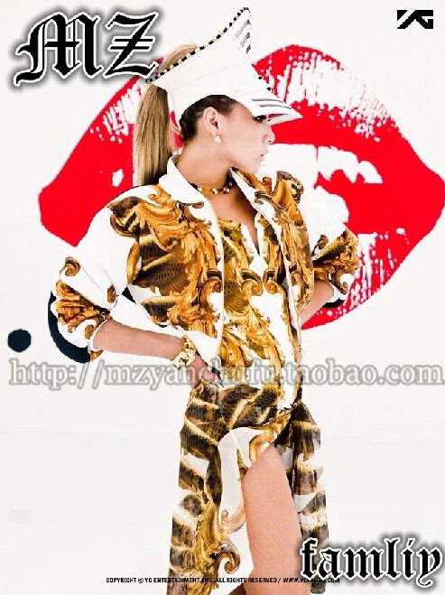 Женская брендовая рубашка Dj Singer 2ne1 Cl Bad Girl Mv с белым золотом костюмы одежда (пальто