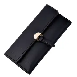 Для женщин мода кожаный бумажник Досуг клатч длинный кошелек дорожные аксессуары carteira cuzdan C0.9