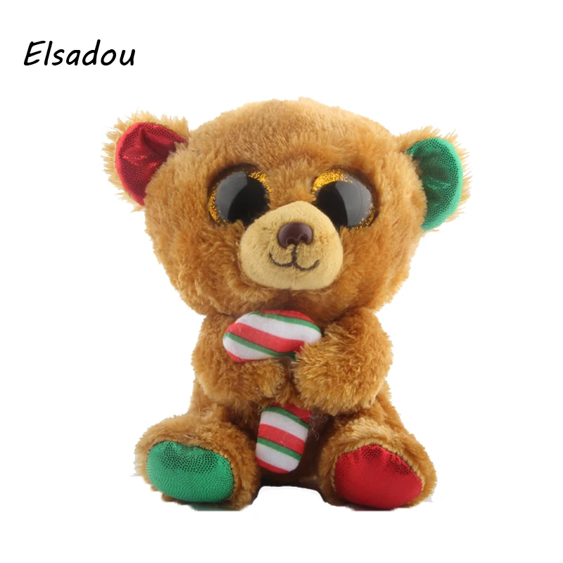 Elsadou Ty Beanie Boos Stuffed Plush Animals Brown Bear With Candy Doll font b Toys b
