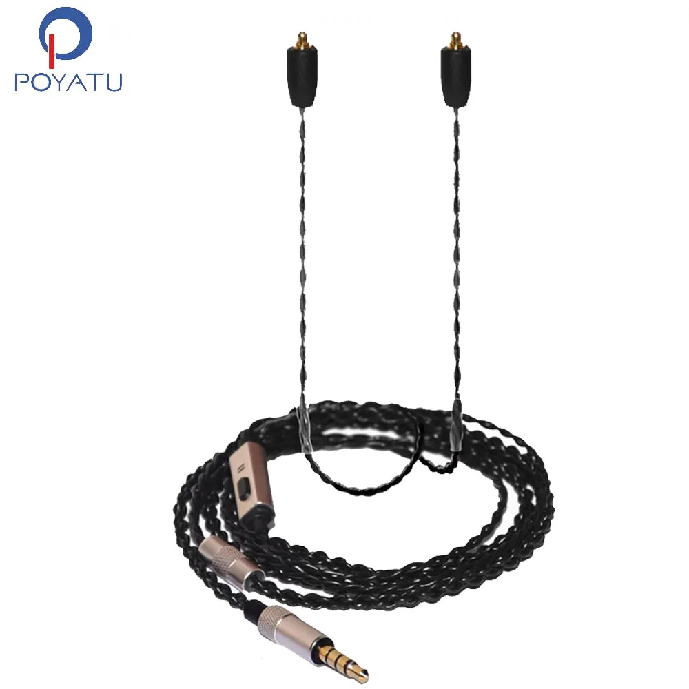 Усовершенствованный съемный кабель POYATU MMCX для Shure SE215 SE315 SE425 SE535 SE846 UE900 сменный