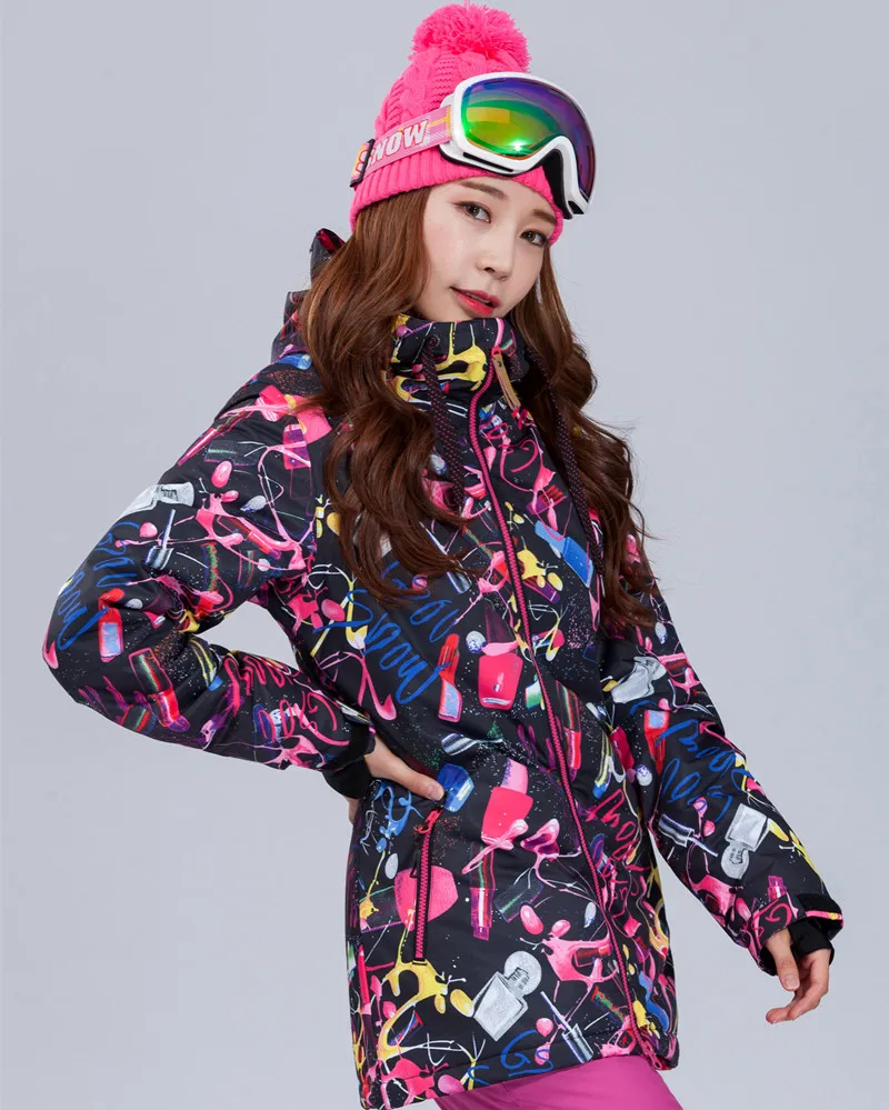 GSOU SNOW Hooded Women Ski Jacket Skiing Snowboard Clothing Windproof