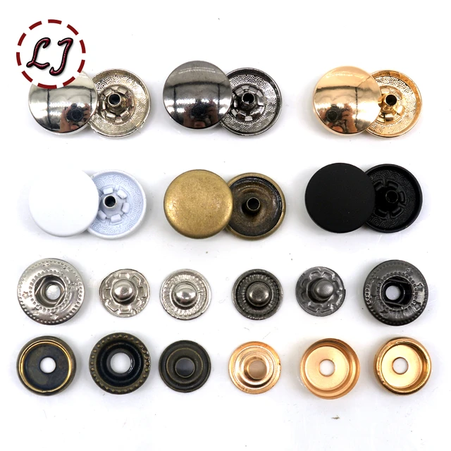 Metal Button Snaps Press Studs  Metal Snaps Buttons Fastener - 50 Sets  655/633/831 - Aliexpress