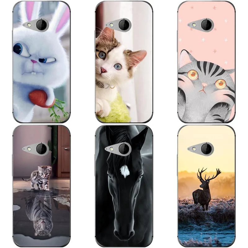 

Cute Animal Cat Printing Case For HTC One M8 Mini One Mini 2 Cover Relief Cartoon Design Funda Soft Silicone Phone Skin Coque