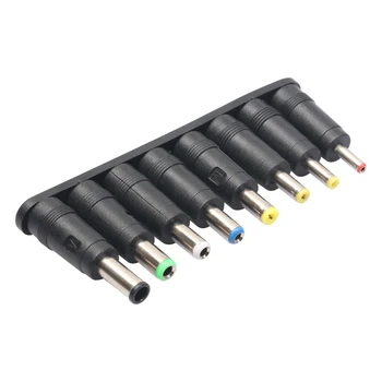 

8pcs Laptop Charger Adapter Angled interchangeableTips Universal Notebook Power Adapter Socket Plug Connector for computers