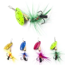 Fly Fishing Lure Set 4 pcs /set Insect Artificial Fishing Bait Feather Single Treble Hooks Carp Fish Lure