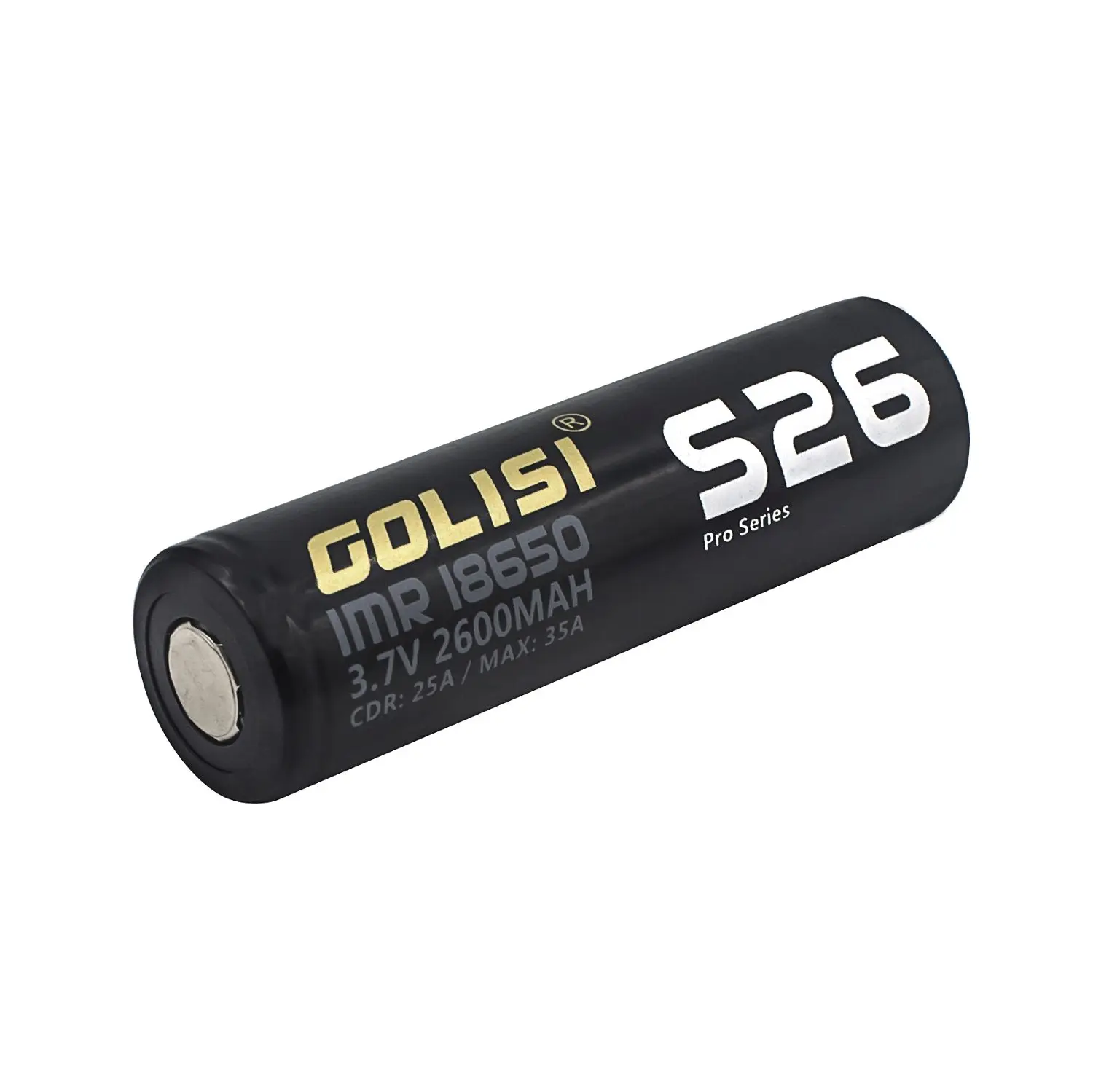 2 предмета в комплекте: GOLISI S26 2600 мА/ч, 18650 E-CIG Li-Ion Перезаряжаемые Батарея 25A CDR MAX 35A высокое мозг мощный IMR чехол