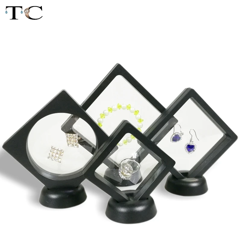 

4PCS Black Arrival Multifunctional Jewelry Display Earring Bracelet Necklace Ring Display Holder PET Clear Display Box