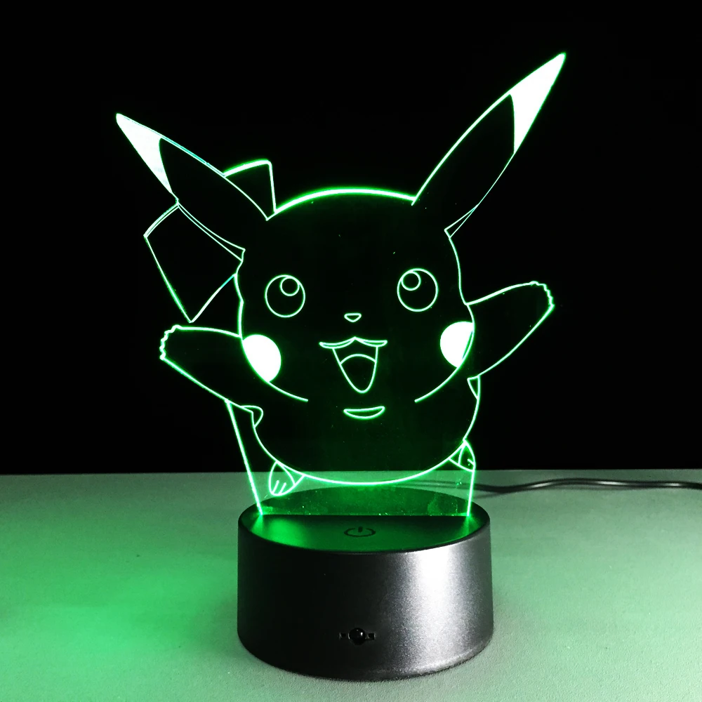 Chaohui Pokemon Go игры СВЕТОДИОДНЫЙ 3d-ночник фигурку Пикачу мяч новинка подарок RGB лампы Рождество День рождения прекрасный подарок