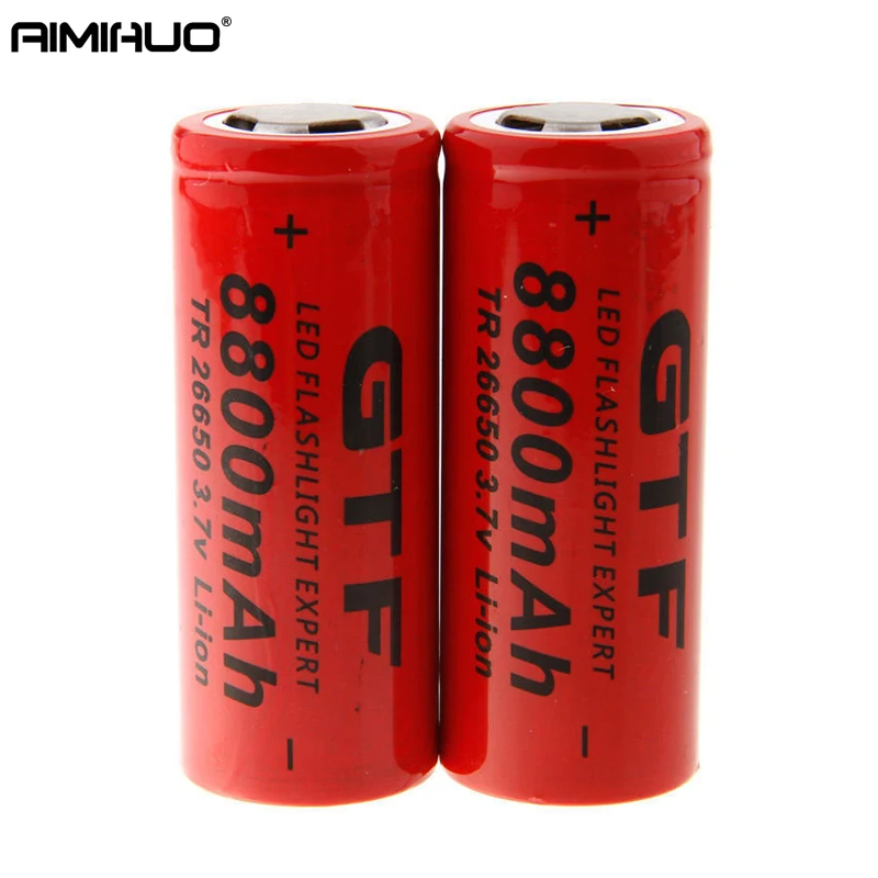 Aimihuo 1 2 4 pcs 26650 rechargeable 8800mah li ion battery for