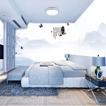 Пользовательские печати DIY ткань и текстильные обои для стен ткань матовый шелк для гостиной Китайская Бабочка пейзаж Настольный Топ