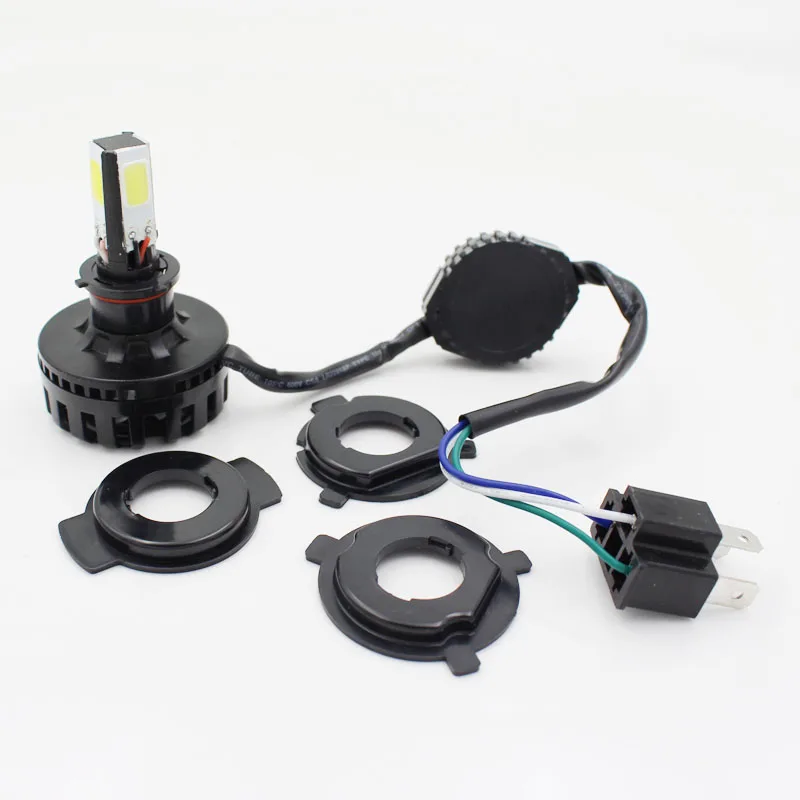 

motorcycle led headlight H4 H6 BA20D light Headlight Bulb hi/lo 4 Beam Chips 12v 35w 6000k cold white high power high and low