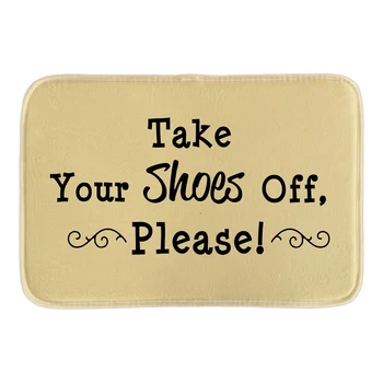 

Take Your Shose Off Please Doormats Cute Home Welcome Indoor Outdoor Door Mats Soft Lightness Short Plush Fabric Bathroom Mats