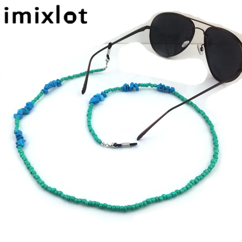 IMIXLOT 1pc Fancy Handmade Green Beads Sunglasses Neck Strap Rope