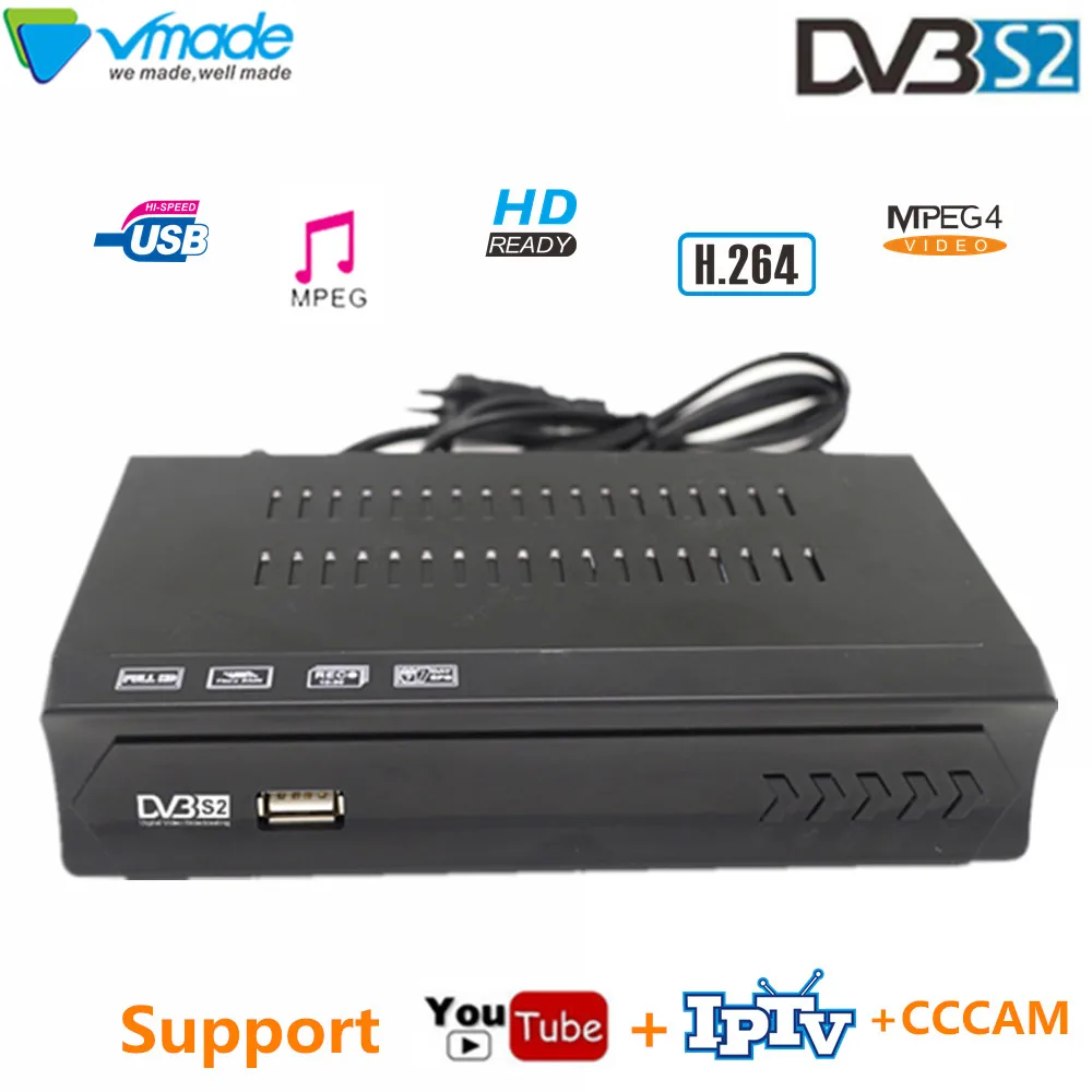Vmade DVB S2 HD приемник цифровая ТВ коробка M5 спутниковый h.264 MPEG4 Поддержка IPTV Youtube cccam
