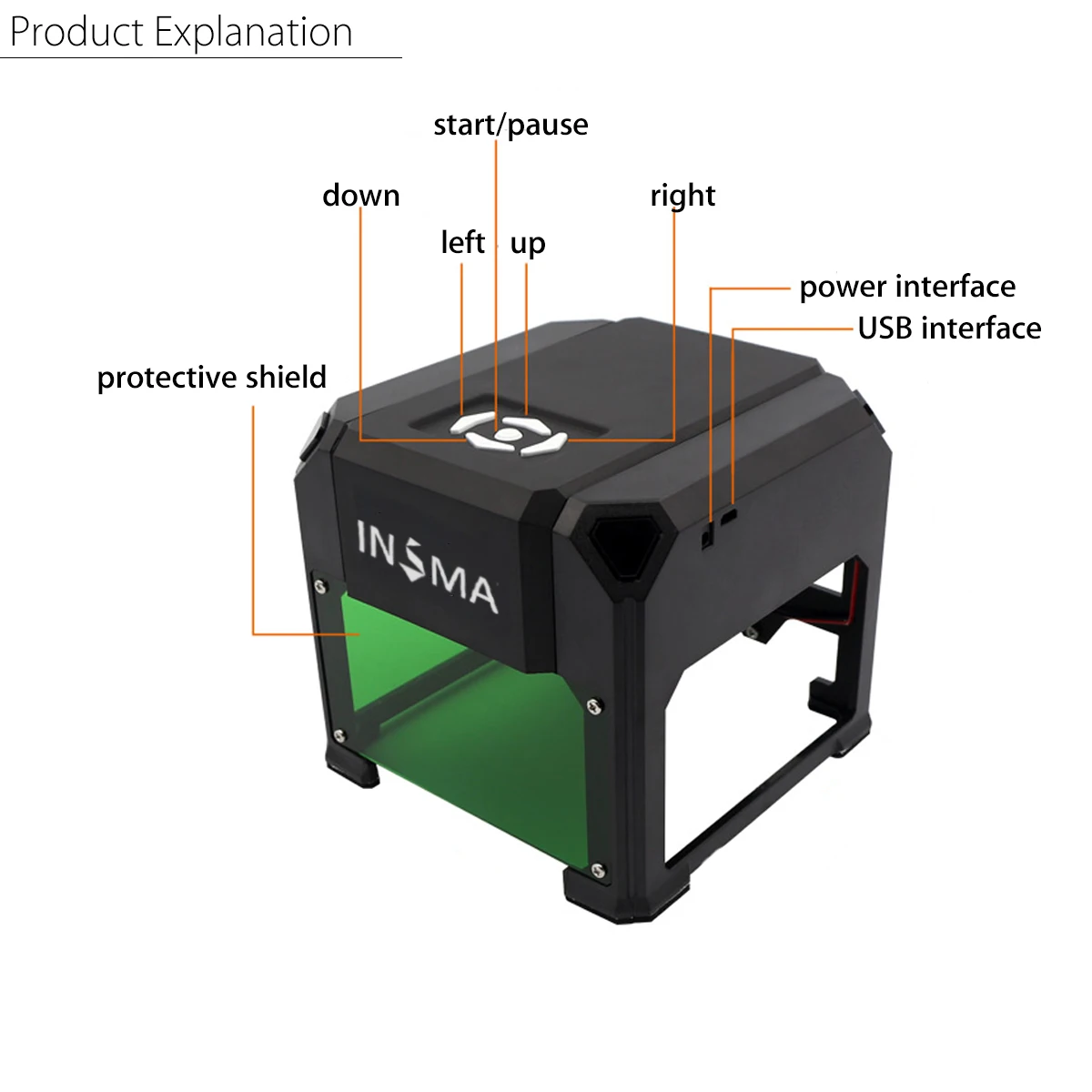 WOLIKE 2000mW/3000mW Desktop Laser Engraving Machine USB DIY Logo CNC Laser Engraver Printer With Heart Wooden Board