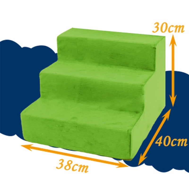 3 шага собака Лестницы ПЭТ подъемная лестница кровать анти-скольжения Водонепроницаемый кошка лестница дышащая подушка коврик для собак Щенок Кот дропшиппинг - Цвет: green