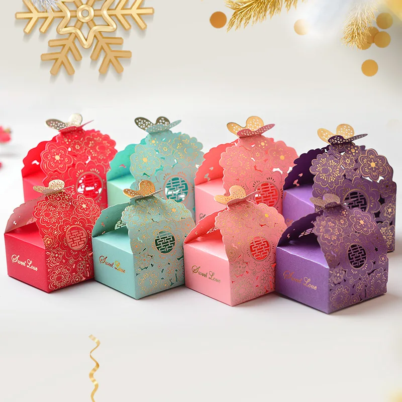 

5pcs/set High Grade Design Luxury Cut Wedding Party Favors Gift Box Sweets Candy Packaging Party Decorations Supplies