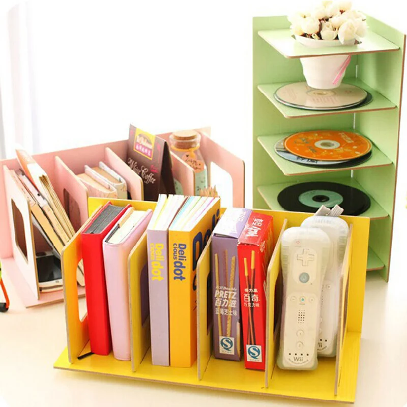 Tablero de madera DIY caja de almacenamiento de escritorio decoración