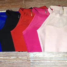 Высокое качество трикотажные женское Новое поступление облегающий красный черный эластичный бандаж укороченный топ