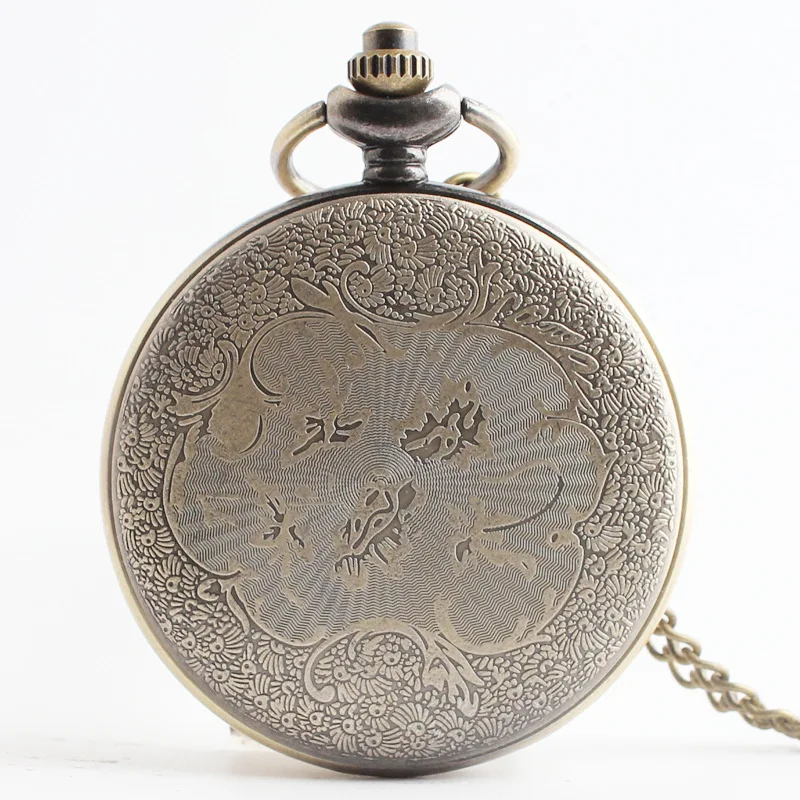 Ретро Бронзовый Скелет кварцевые карманные часы ожерелье для мужчин женщин детей рождественские подарки ювелирные изделия CF1098