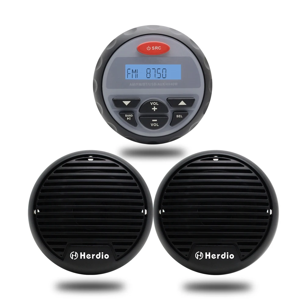 Waterproof Marine Stereo Bluetooth Gauge Radio FM AM Audio MP3 Player
