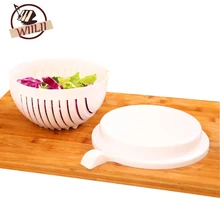 WIILII 2Pcs/Set 60 Seconds Salad Cutting Bowl For Fruit Vegetables Kitchen Tools
