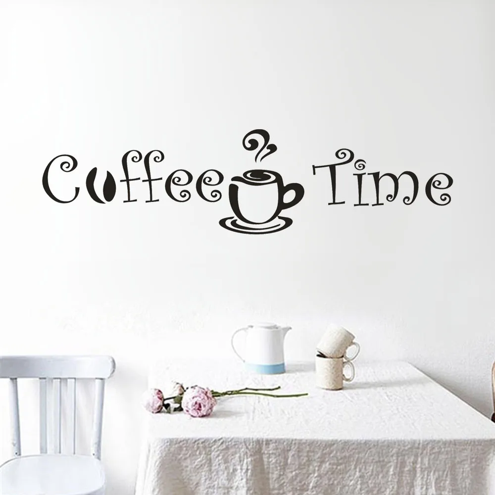 Coffee Time Removable Art Vinyl Mural Home Room Decor Wall Stickers