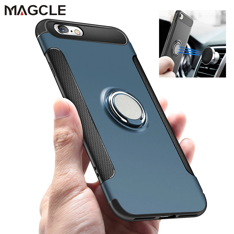

Magcle Magnetic Ring cellphone case for iphone x 8 plus Cover Protective shell Case + cellphone holder for Samsung S8 Plus