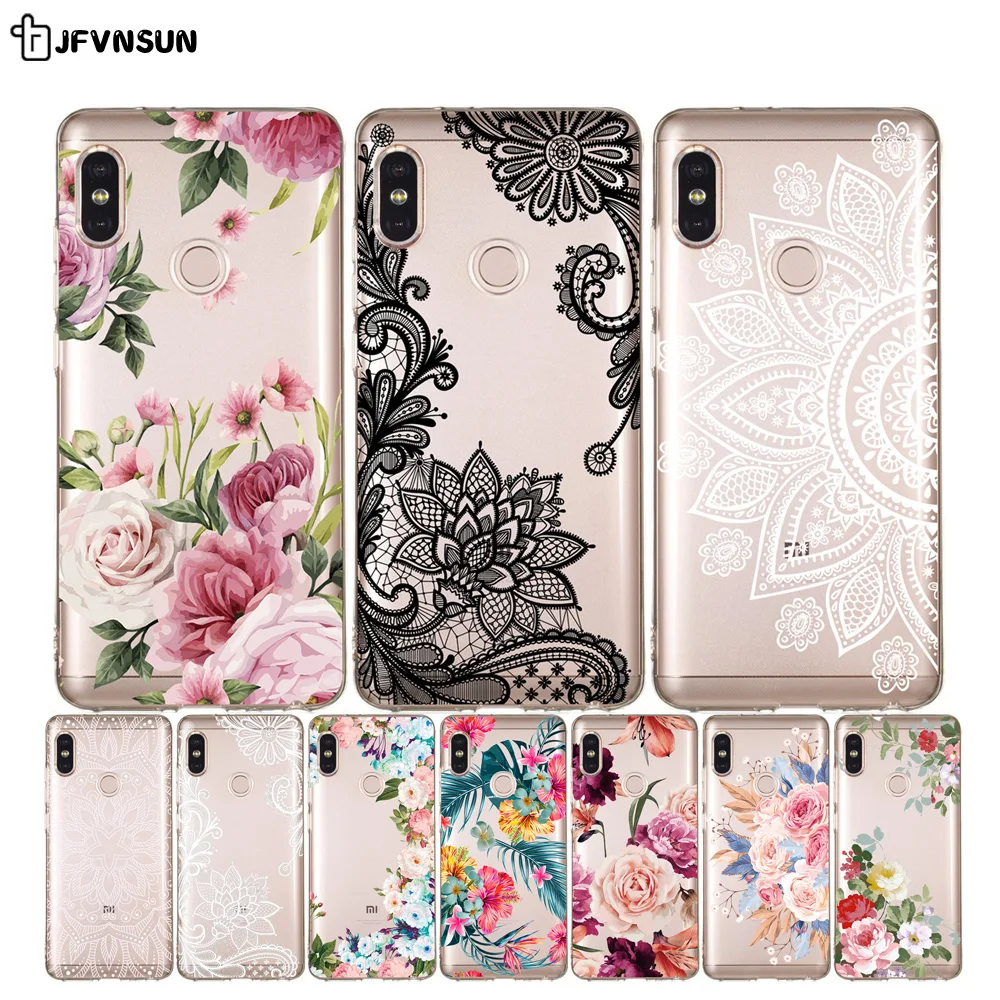

xiaomi Redmi Note6 Case on Redmi Note 6 Case 3D Flower Pattern Clear TPU Case For xiaomi Redmi Note 6 Note6 Pro Cover 6.26 inch