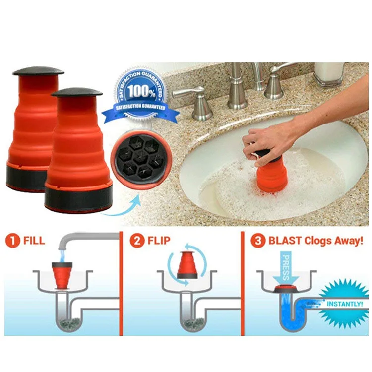 Горячая Clog Cannon высокое давление мощная ручная воздушная мощность сливной бластер насос для ванной кухни Плунжер для раковины трубы засоритель