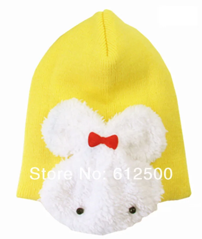 1 шт., 5 цветов, хлопковая шапка с рисунком кролика, детские шапки, детская шапка