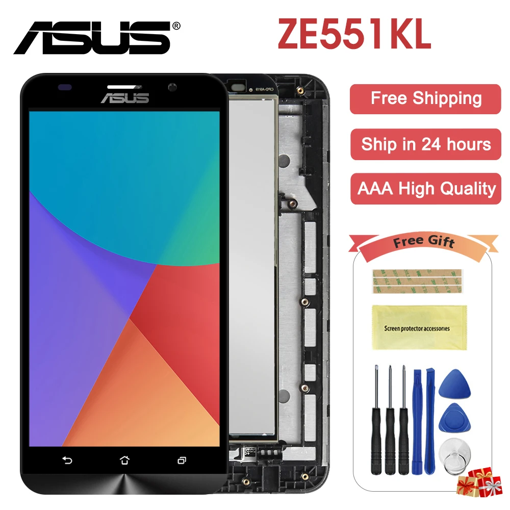 

Original 5.5 inch ZE551KL Display For Asus ZenFone 2 Laser ZE551KL LCD Touch Screen with Frame Digitizer Assembly Z00TD