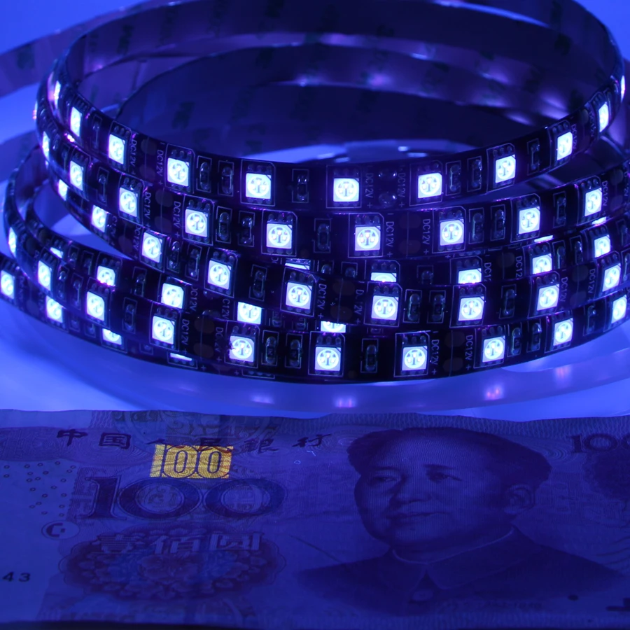 УФ светодиодная ленсветильник 3528 SMD Водонепроницаемая ультрафиолетовая 395 5050 нм