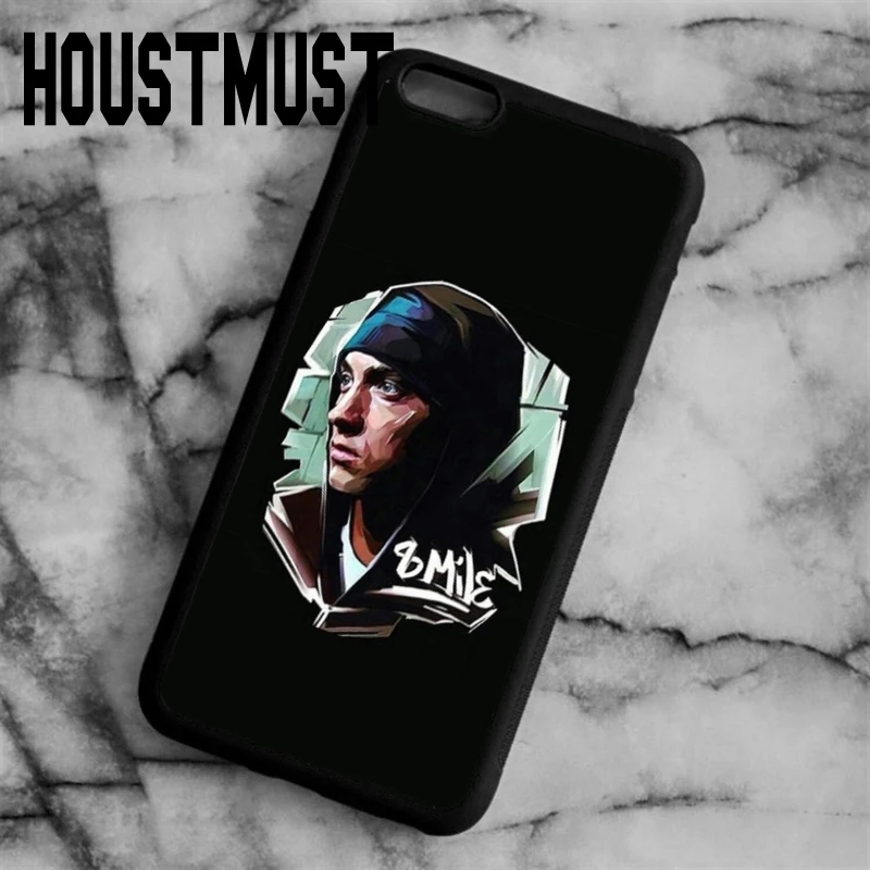 HOUSTMUST Cool Fashion Eminem Printed Case cover For iPhone 5 5S SE 6 6S 7 8 Plus X Samsung galaxy S5 S6 S7 edge S8 Note |
