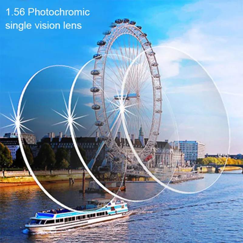 Tanie 1.56 fotochromowe szare lub uprawiane soczewki jednoobiektywowe SPH zakres 7.00 ~ + 7.00 Max CLY 4.00 soczewki do okularów
